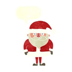 cartoon happy santa claus with speech bubble N28