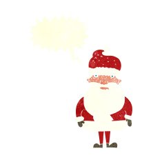 cartoon santa claus with speech bubble N184
