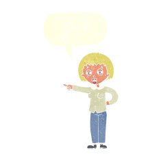 cartoon woman telling off with speech bubble N8