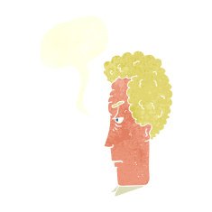 cartoon annoyed man with speech bubble N75