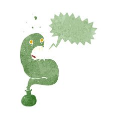 cartoon halloween ghost in bottle with speech bubble N17