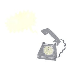 cartoon ringing telephone with speech bubble N2