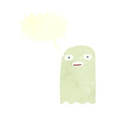funny cartoon ghost with speech bubble N84