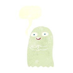 funny cartoon ghost with speech bubble N85