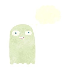 funny cartoon ghost with speech bubble N87