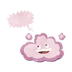 cartoon decorative cloud with speech bubble N9
