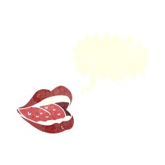 cartoon smiling mouth with speech bubble N2