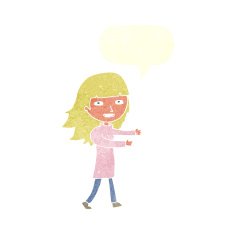 cartoon happy girl with speech bubble N84