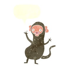 cartoon monkey with speech bubble N31