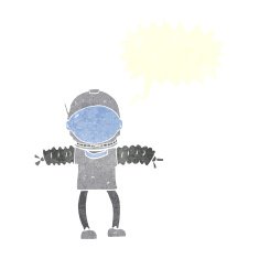 cartoon astronaut with speech bubble N115