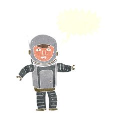 cartoon astronaut with speech bubble N117