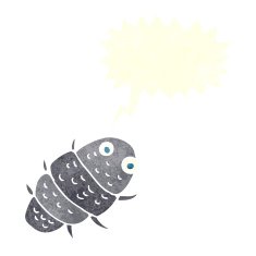 cartoon bug with speech bubble N33