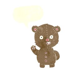 cartoon teddy bear with speech bubble N81