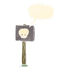cartoon sign post with speech bubble N5