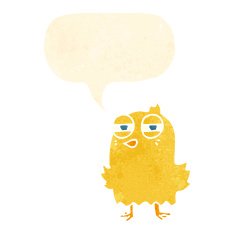 funny cartoon bird with speech bubble N121