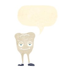cartoon happy tooth with speech bubble N36