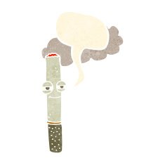 cartoon happy cigarette with speech bubble N10