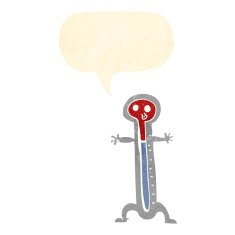 cartoon thermometer with speech bubble N10