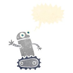 cartoon robot with speech bubble N181