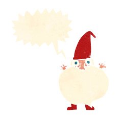 cartoon tiny santa with speech bubble N19