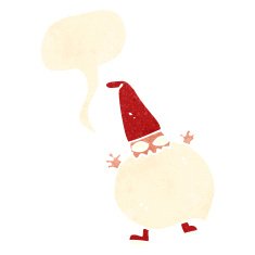 cartoon tiny santa with speech bubble N20