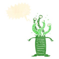 cartoon monster with speech bubble N49