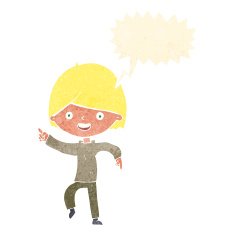 cartoon man pointing with speech bubble N185