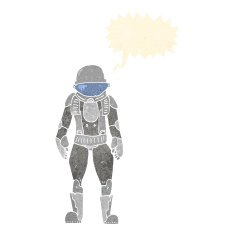 cartoon astronaut with speech bubble N118