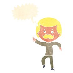 cartoon dancing dad with speech bubble N10
