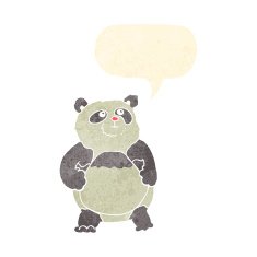 cartoon panda with speech bubble N2