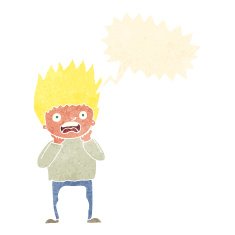 cartoon man panicking with speech bubble N55