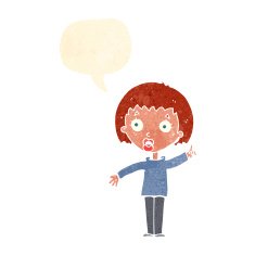 cartoon woman explaining her point with speech bubble N38