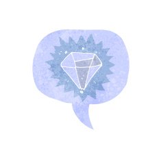 cartoon diamond with speech bubble N2