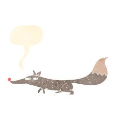cartoon little wolf with speech bubble N27