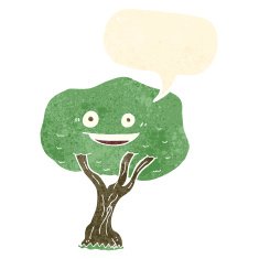 cartoon tree with speech bubble N2