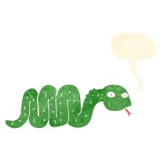 funny cartoon snake with speech bubble N24