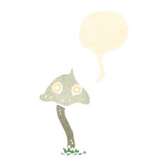 cartoon mushroom with speech bubble N2