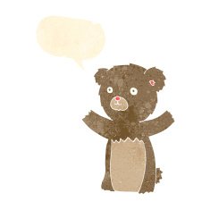 cartoon teddy bear with speech bubble N85