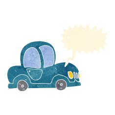 cartoon car with speech bubble N35