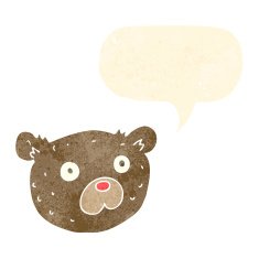 cartoon teddy bear with speech bubble N87
