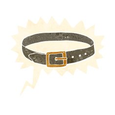 cartoon leather belt with speech bubble N3