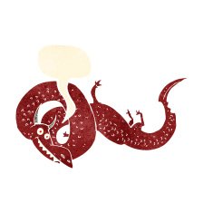 cartoon chinese dragon with speech bubble N9