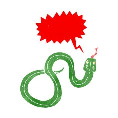 cartoon snake with speech bubble N65