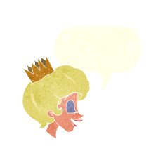 cartoon princess with speech bubble N37