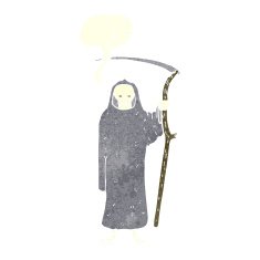 death cartoon with speech bubble N10