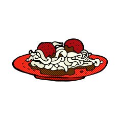 comic cartoon spaghetti and meatballs N3
