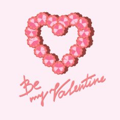 cute heart of flowers on Valentine's Day