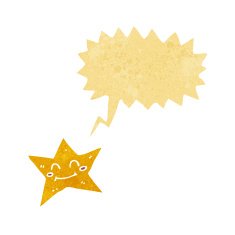 cartoon star character with speech bubble N10