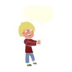 cartoon happy man showing with speech bubble N10