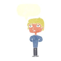cartoon unhappy man with speech bubble N10